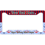 Classic Anchor & Stripes License Plate Frame (Personalized)