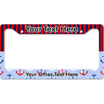 Classic Anchor & Stripes License Plate Frame - Style B (Personalized)