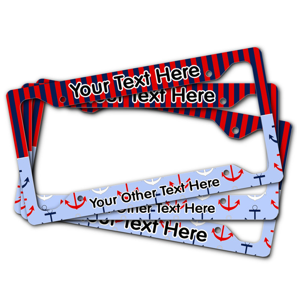 Classic Anchor & Stripes License Plate Frames - (PARENT MAIN)