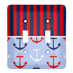Classic Anchor & Stripes Light Switch Cover (2 Toggle Plate)