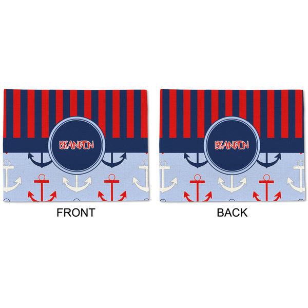 Classic Anchor & Stripes Linen Placemat - APPROVAL (double sided)