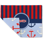 Classic Anchor & Stripes Double-Sided Linen Placemat - Single w/ Name or Text