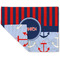Classic Anchor & Stripes Linen Placemat - Folded Corner (double side)
