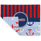 Classic Anchor & Stripes Double-Sided Linen Placemat - Single w/ Name or Text