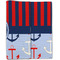 Classic Anchor & Stripes Linen Placemat - Folded Half (double sided)