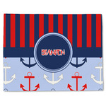 Classic Anchor & Stripes Single-Sided Linen Placemat - Single w/ Name or Text