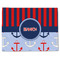 Classic Anchor & Stripes Single-Sided Linen Placemat - Single w/ Name or Text