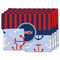 Classic Anchor & Stripes Linen Placemat - MAIN Set of 4 (double sided)