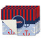 Classic Anchor & Stripes Linen Placemat - MAIN Set of 4 (single sided)