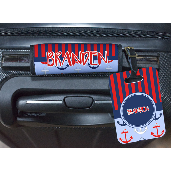 Classic Anchor & Stripes Luggage Wrap & Tag