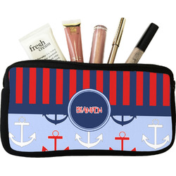 Classic Anchor & Stripes Makeup / Cosmetic Bag (Personalized)