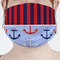 Classic Anchor & Stripes Mask - Pleated (new) Front View on Girl