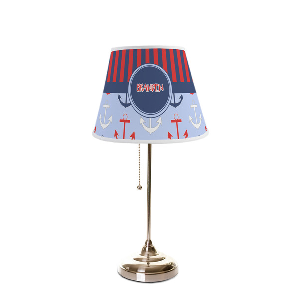 Classic Anchor & Stripes Poly Film Empire Lampshade - On Stand