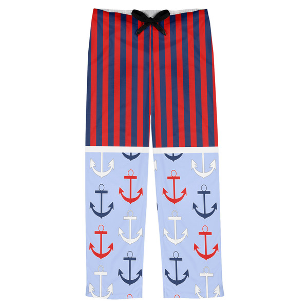 Custom Classic Anchor & Stripes Mens Pajama Pants - S