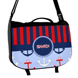 Classic Anchor & Stripes Messenger Bag (Personalized)