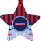 Classic Anchor & Stripes Metal Star Ornament - Front