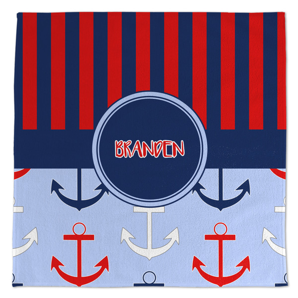 Custom Classic Anchor & Stripes Microfiber Dish Towel (Personalized)