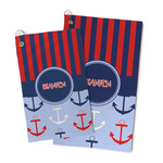 Classic Anchor & Stripes Microfiber Golf Towel (Personalized)
