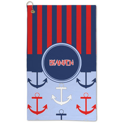 Classic Anchor & Stripes Microfiber Golf Towel - Large (Personalized)