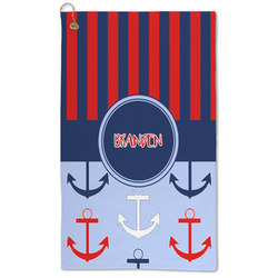 Classic Anchor & Stripes Microfiber Golf Towel - Large (Personalized)