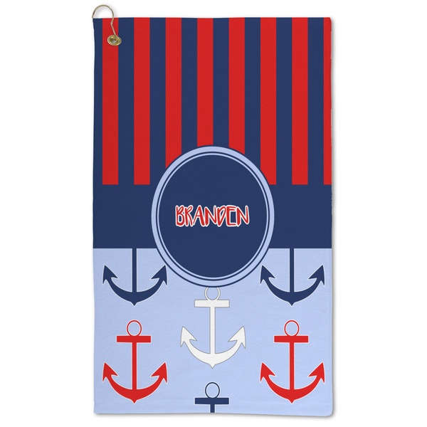 Custom Classic Anchor & Stripes Microfiber Golf Towel (Personalized)