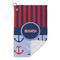 Classic Anchor & Stripes Microfiber Golf Towels Small - FRONT FOLDED