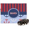 Classic Anchor & Stripes Microfleece Dog Blanket - Large