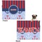 Classic Anchor & Stripes Microfleece Dog Blanket - Large- Front & Back
