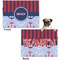 Classic Anchor & Stripes Microfleece Dog Blanket - Regular - Front & Back