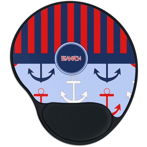 Custom Classic Anchor & Stripes Mouse Pad with Wrist Support