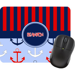 Classic Anchor & Stripes Rectangular Mouse Pad (Personalized)