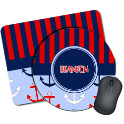 Classic Anchor & Stripes Mouse Pad (Personalized)