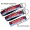 Classic Anchor & Stripes Multiple Key Ring comparison sizes