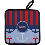 Classic Anchor & Stripes Pot Holder - Single w/ Name or Text