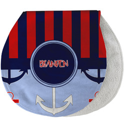 Classic Anchor & Stripes Burp Pad - Velour w/ Name or Text