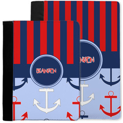 Classic Anchor & Stripes Notebook Padfolio w/ Name or Text