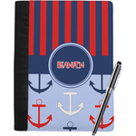 Classic Anchor & Stripes Notebook Padfolio - Large w/ Name or Text