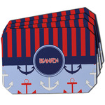 Classic Anchor & Stripes Dining Table Mat - Octagon w/ Name or Text