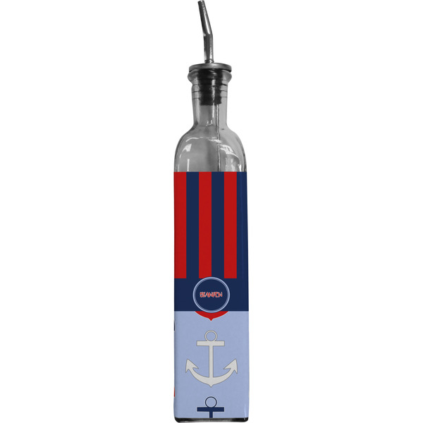 Custom Classic Anchor & Stripes Oil Dispenser Bottle w/ Name or Text