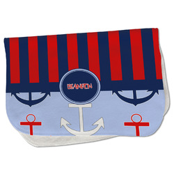 Classic Anchor & Stripes Burp Cloth - Fleece w/ Name or Text