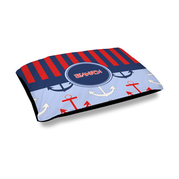 Custom Classic Anchor & Stripes Outdoor Dog Bed - Medium (Personalized)