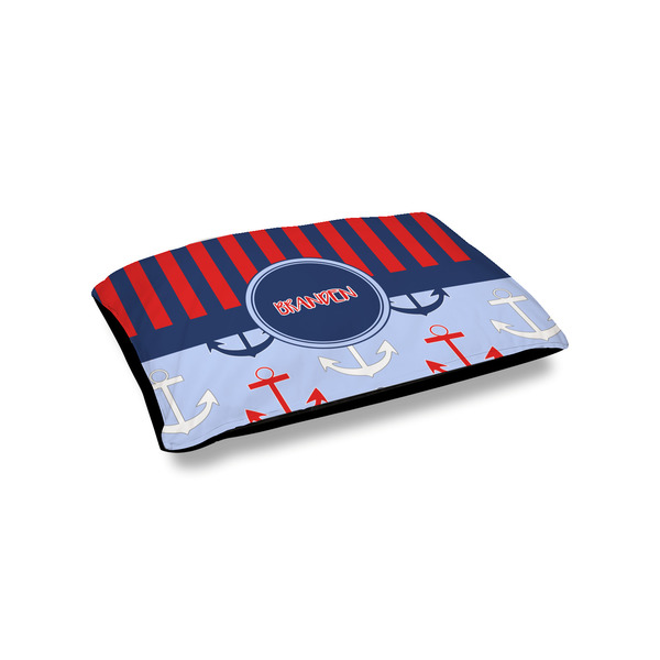 Custom Classic Anchor & Stripes Outdoor Dog Bed - Small (Personalized)