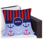 Classic Anchor & Stripes Outdoor Pillow - 18" (Personalized)