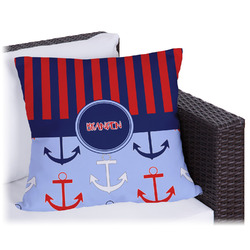 Classic Anchor & Stripes Outdoor Pillow - 20" (Personalized)