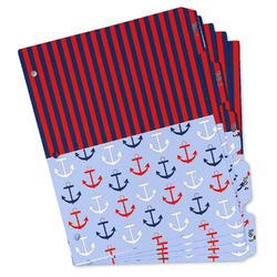 Classic Anchor & Stripes Binder Tab Divider - Set of 5 (Personalized)