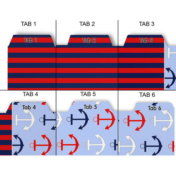 Classic Anchor & Stripes Page Dividers - Set of 6 - Approval