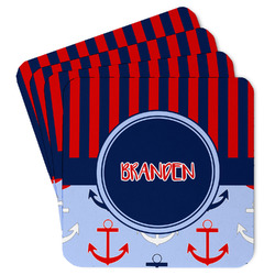 Classic Anchor & Stripes Paper Coasters (Personalized)
