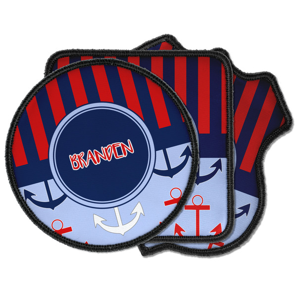 Custom Classic Anchor & Stripes Iron on Patches (Personalized)