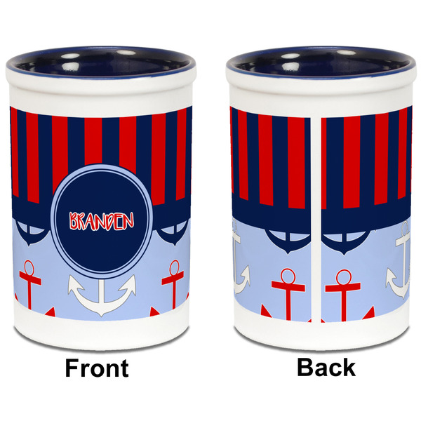 Classic Anchor & Stripes Pencil Holder - Blue - approval