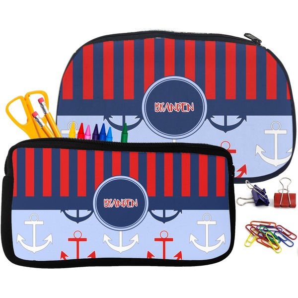 Classic Anchor & Stripes Pencil / School Supplies Bags Small and Medium